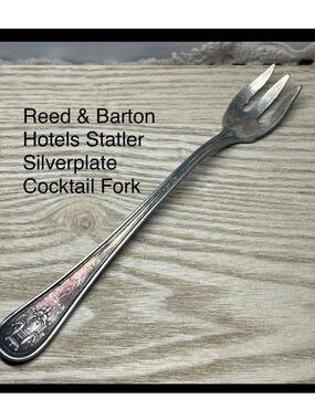 Vintage Reed & Barton Hotels Statler Silverplate Cocktail Fork Monogram S